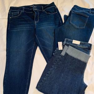 3 - Pairs Maurice’s Boyfriend Crop Jeans Size 14W